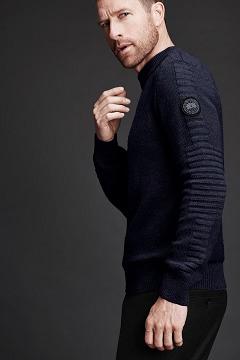 Ropa Canada Goose Hombre México - Paterson Suéteres Black Label Azul Marino TO3214508